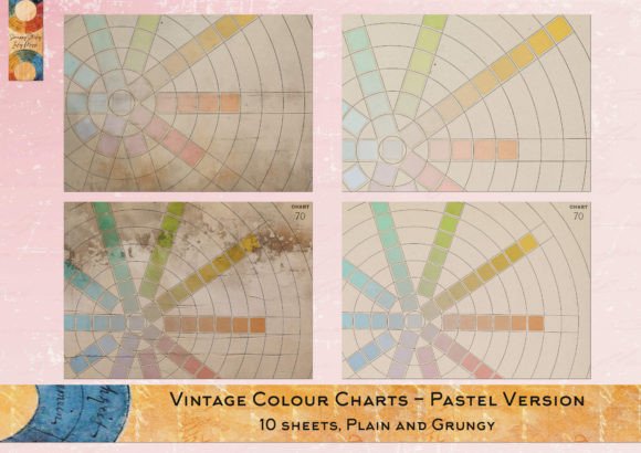 Download Vintage Grunge Pastel Color Wheel Charts - Run Collection