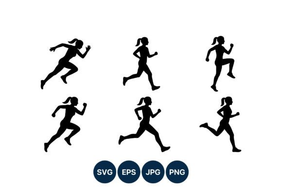 Download Female Runner Silhouette Vector Set - Run Collection