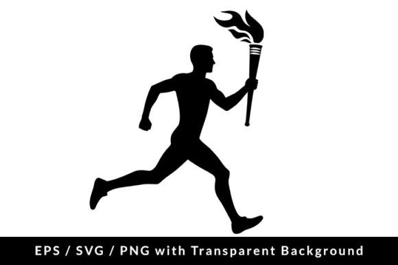 Download Runner with Torch Silhouette SVG PNG EPS - Run Collection