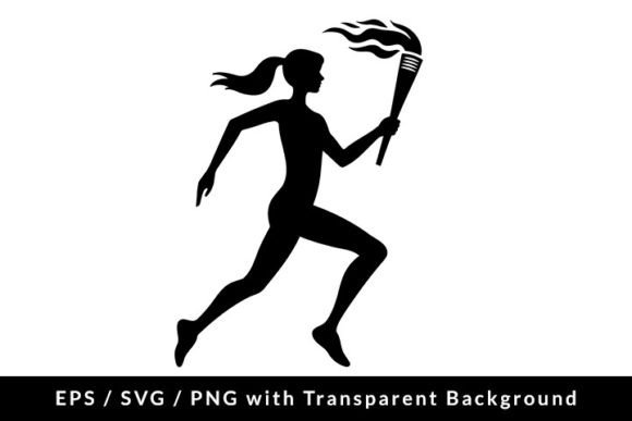 Download Runner with Torch Silhouette SVG PNG EPS - Run Collection